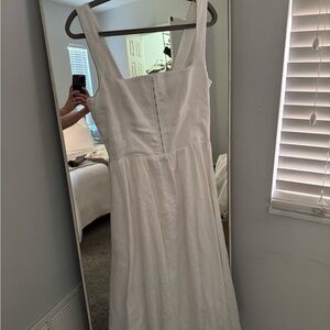 Reformation Tagliatelle White Linen Midi Dress